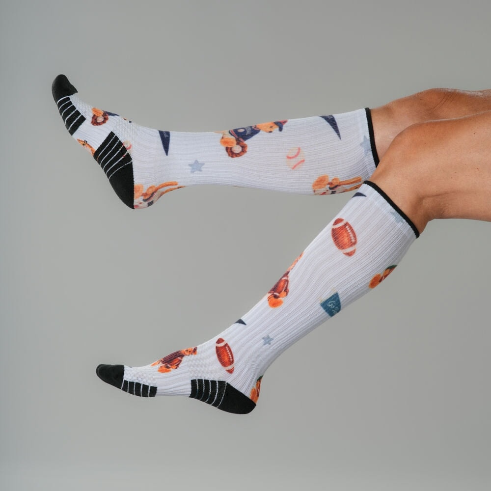 Touchdown Teddy Compression Socks
