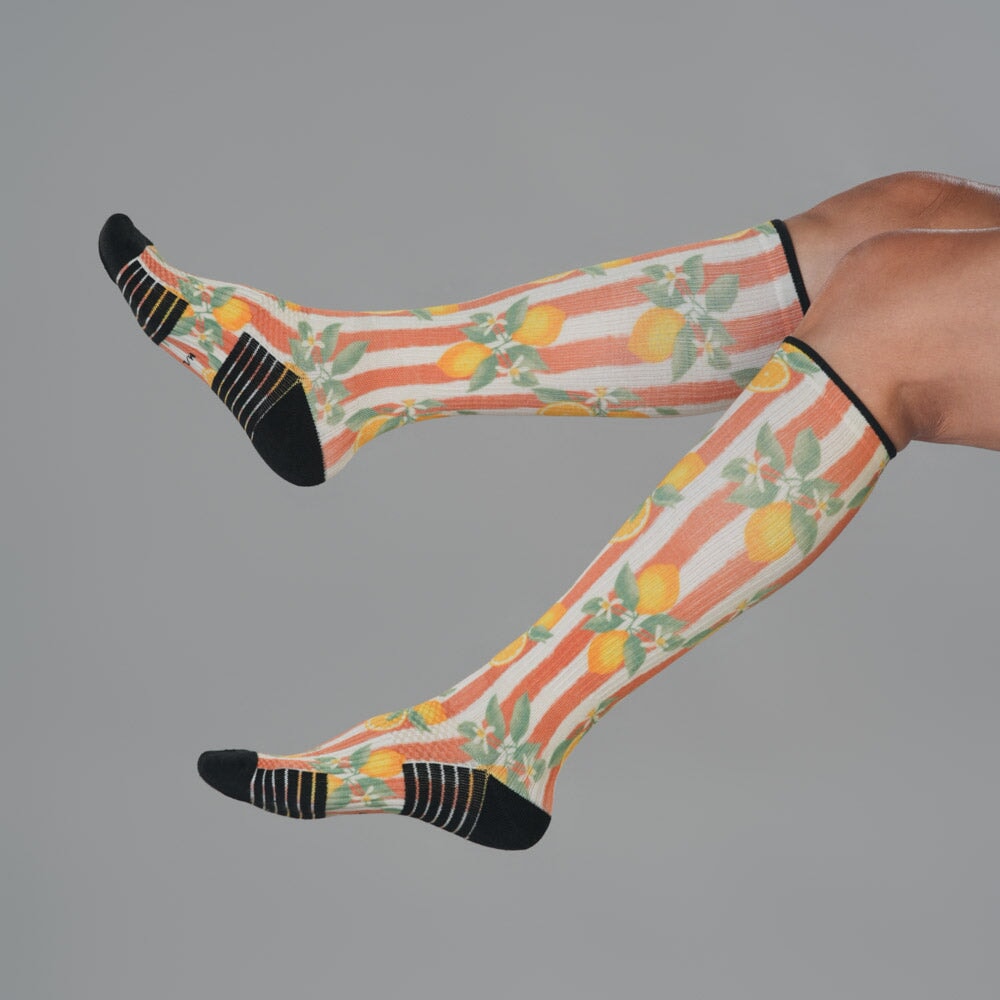 Lemon Stripes Compression Socks