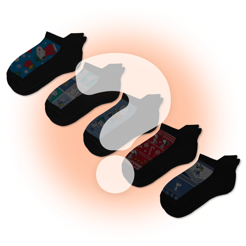 Peanuts Mystery Ankle Socks Bundle 5-Pack