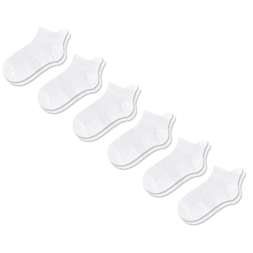 White Ankle Compression Socks Bundle 6-Pack
