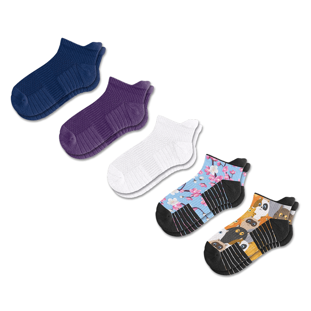 Ocean Hues Ankle Compression Socks Bundle 5-Pack