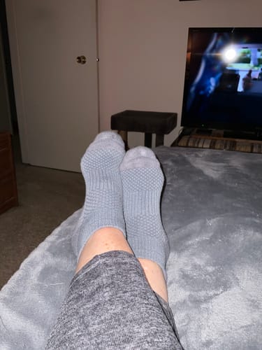 Deborah S. wearing our socks