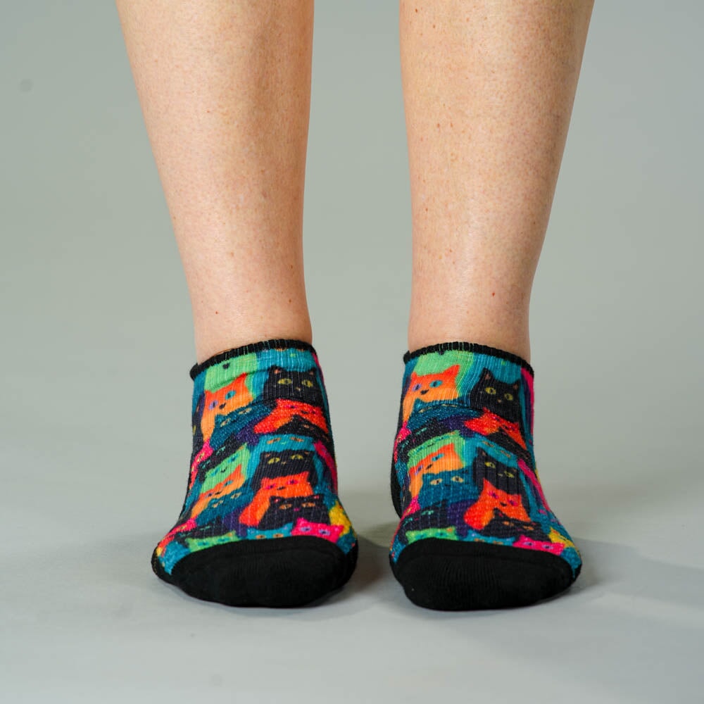 Cozy Cats Ankle Compression Socks 5-Pack Bundle