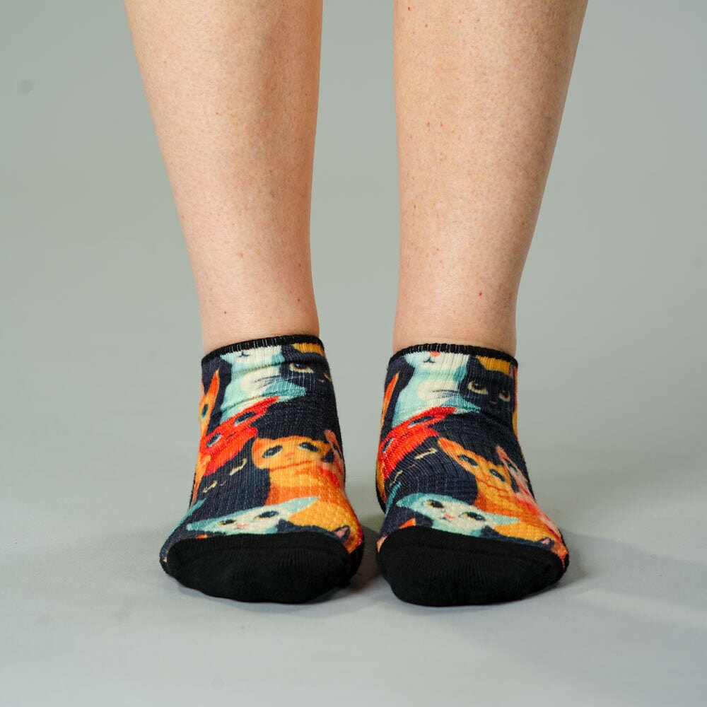 Cozy Cats Ankle Compression Socks 5-Pack Bundle