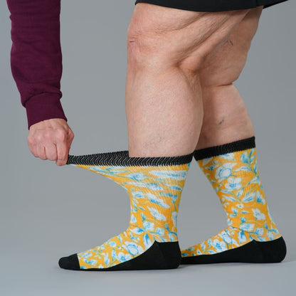 Mustard Floral EasyStretch™ Socks