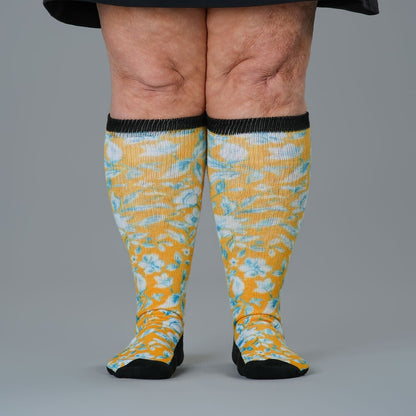 Mustard Floral EasyStretch™ Socks