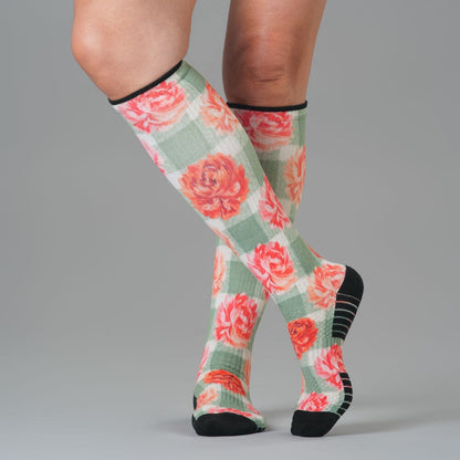 Peony Blooms Compression Socks