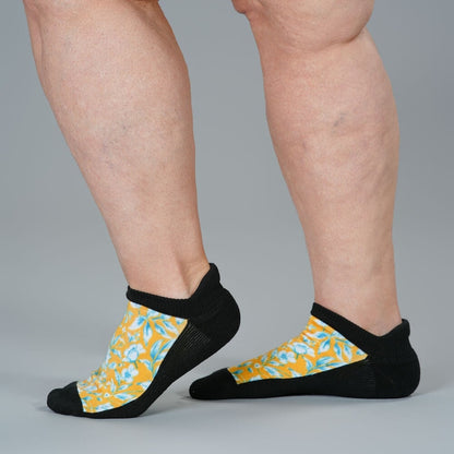 Mustard Floral Ankle Socks