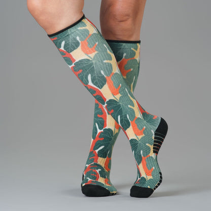 Jungle Leaves Compression Socks