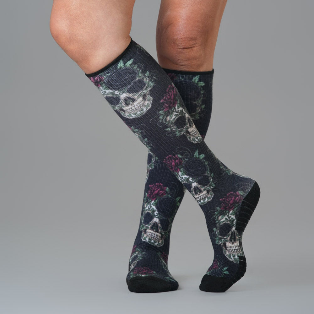 Skulls and Roses Compression Socks