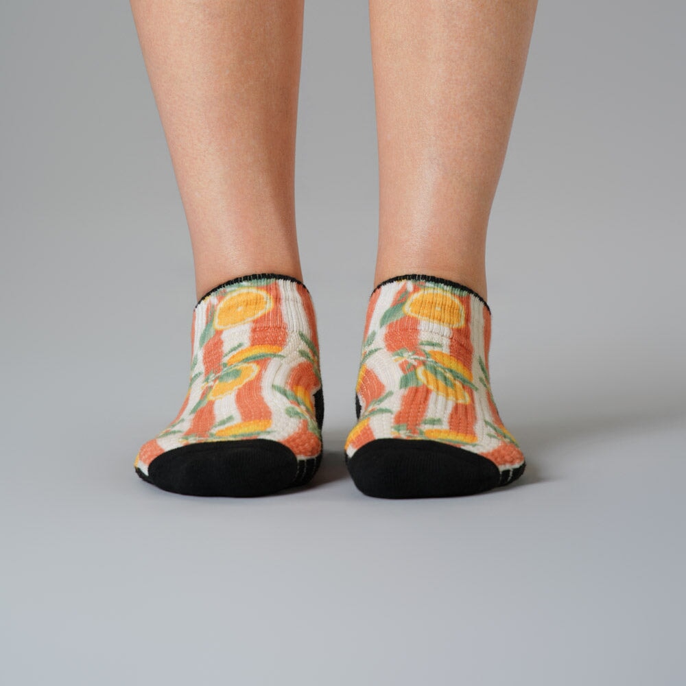 Lemon Stripes Ankle Compression Socks