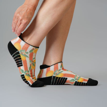 Lemon Stripes Ankle Compression Socks