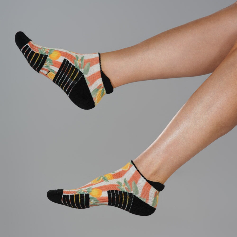 Lemon Stripes Ankle Compression Socks