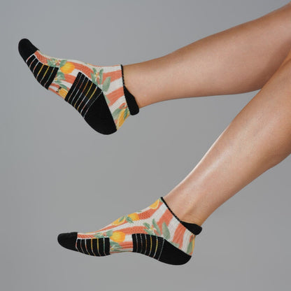 Lemon Stripes Ankle Compression Socks