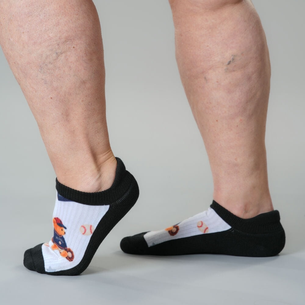 Baseball Bears Ankle Socks