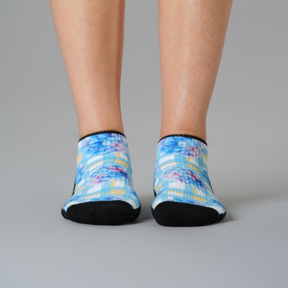 Gingham Garden Ankle Compression Socks 5-Pack Bundle