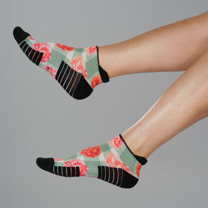 Peony Blooms Ankle Compression Socks