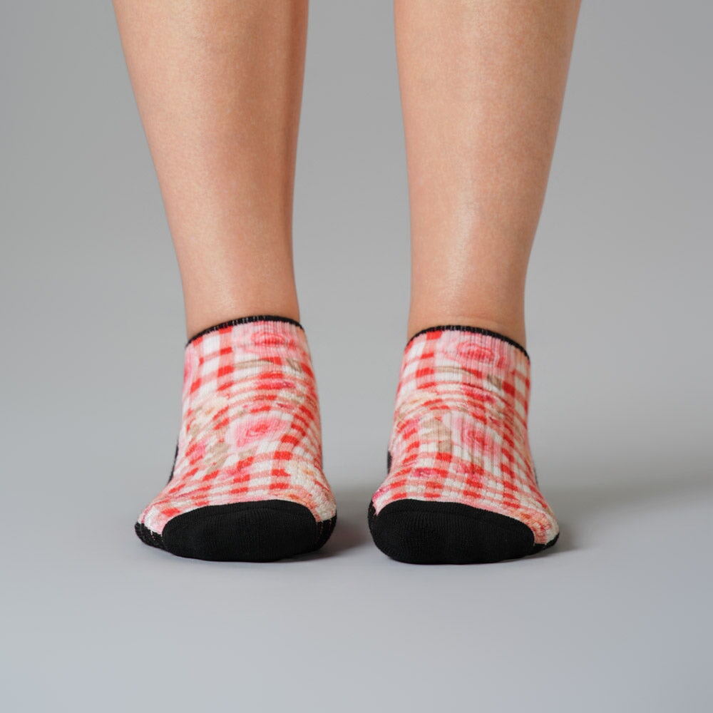 Gingham Garden Ankle Compression Socks 5-Pack Bundle
