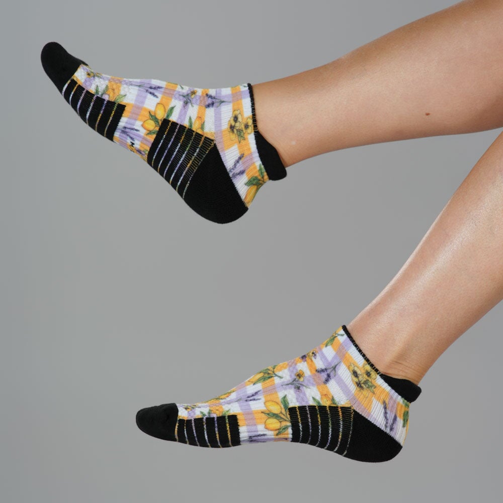Lavender Lemon Ankle Compression Socks