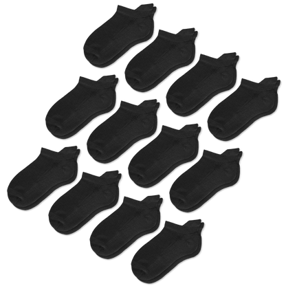 Black Ankle Socks Bundle 12-Pack