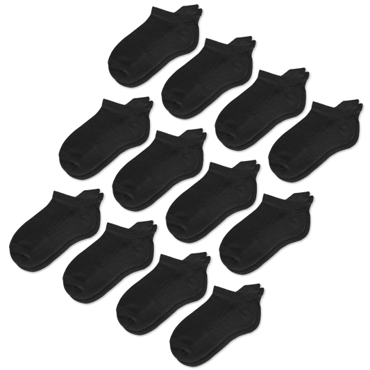 Black Ankle Socks Bundle 12-Pack