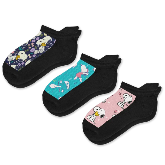 Live Laugh Snoopy Ankle Socks Bundle 3-Pack
