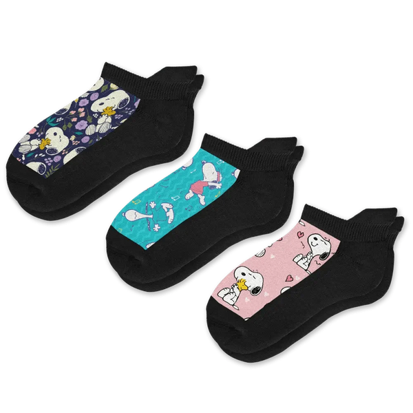 Live Laugh Snoopy Ankle Socks Bundle 3-Pack