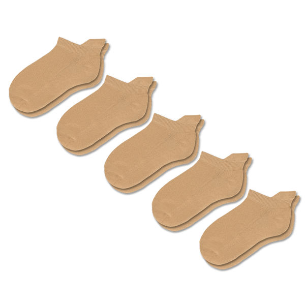 Tan Ankle Socks Bundle 5-Pack