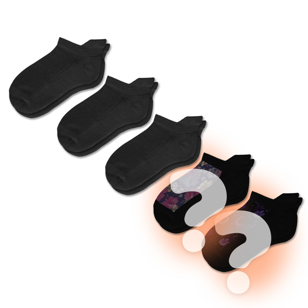 Black & Mystery Ankle Socks Bundle 5-Pack