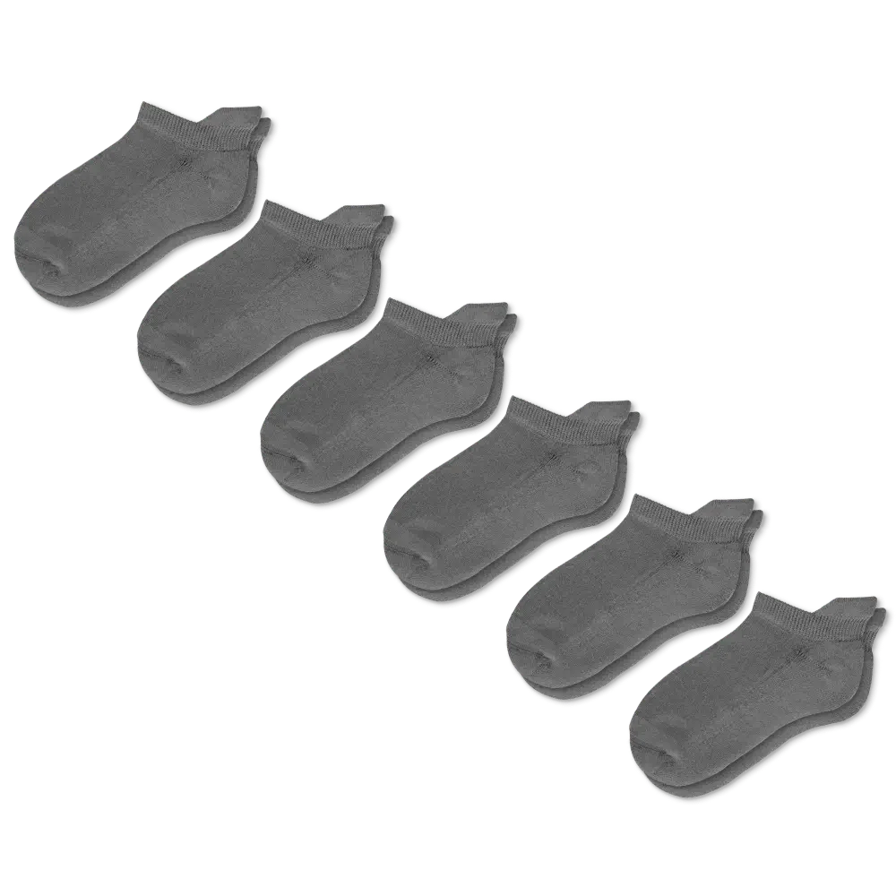 Gray Ankle Socks Bundle 6-Pack