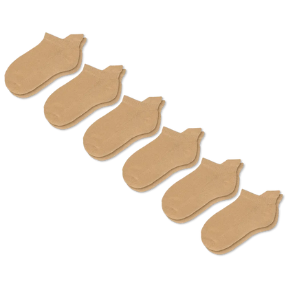 Tan Ankle Socks Bundle 6-Pack
