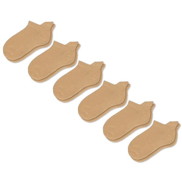 Tan Ankle Socks Bundle 6-Pack