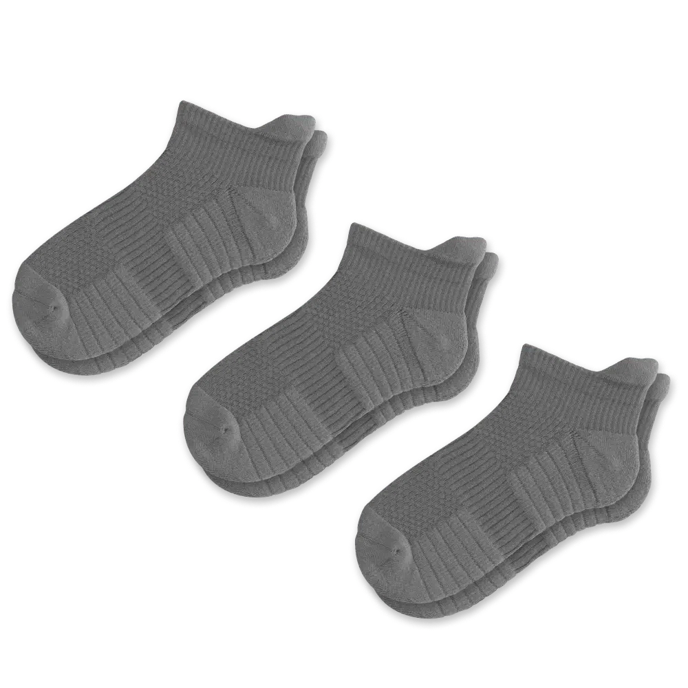 Gray Ankle Compression Socks Bundle 3-Pack
