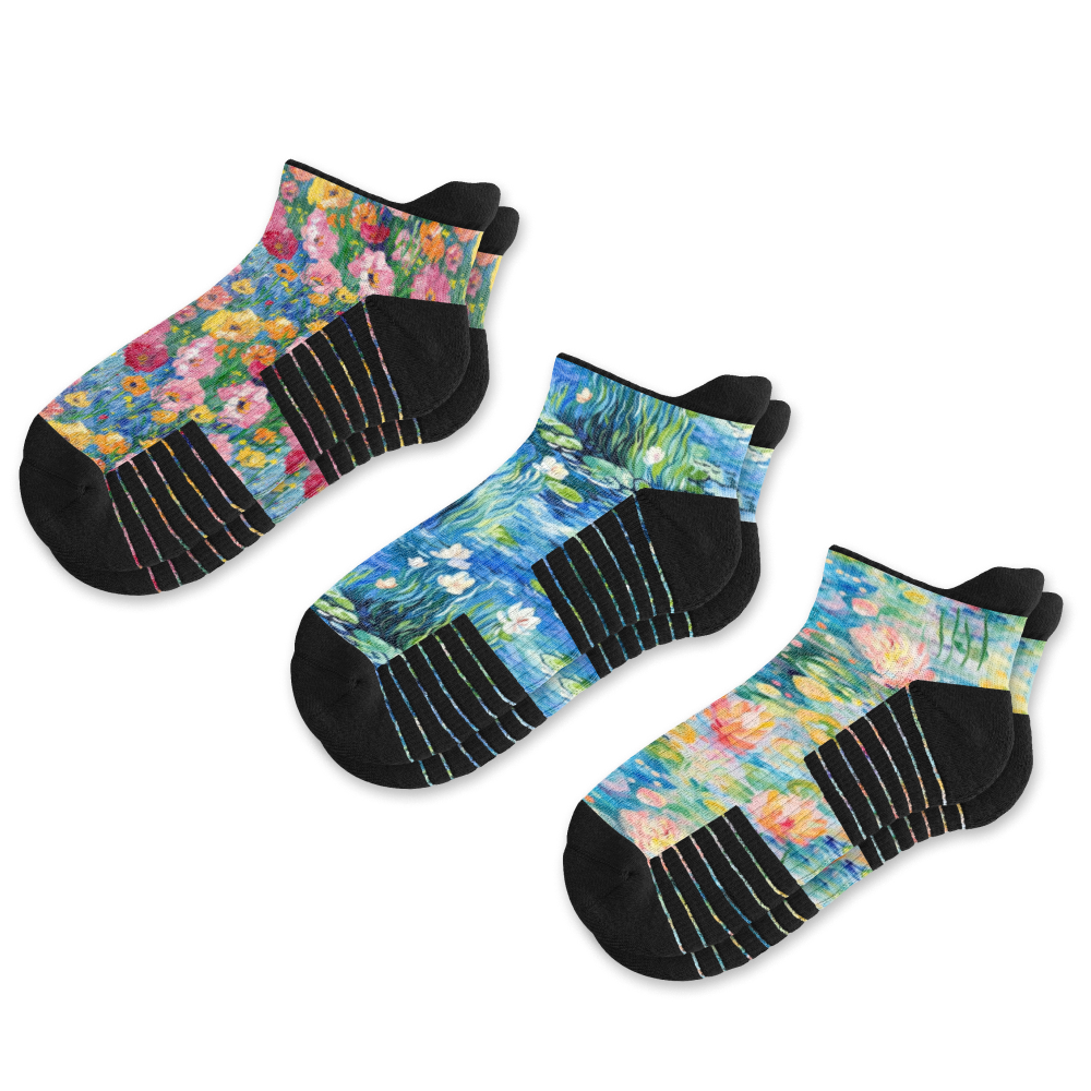 Brushstroke Ankle Compression Socks 3-Pack Bundle