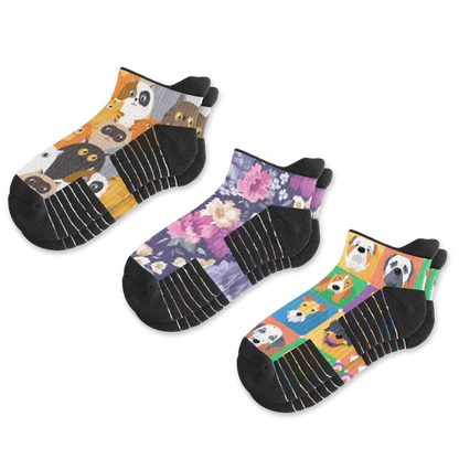 Paws & Petals Ankle Compression Socks Bundle 3-Pack