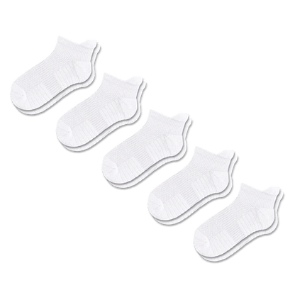 White Ankle Compression Socks 5-Pack Bundle