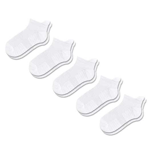 White Ankle Compression Socks 5-Pack Bundle