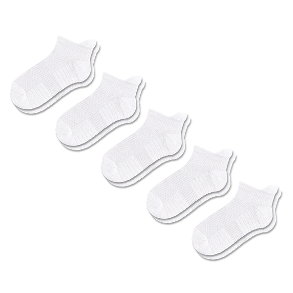 White Ankle Compression Socks 5-Pack Bundle