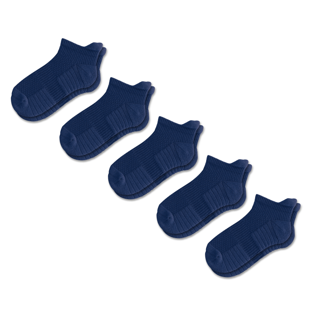 Navy Blue Ankle Compression Socks 5-Pack Bundle