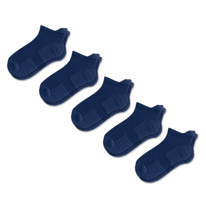 Navy Blue Ankle Compression Socks 5-Pack Bundle