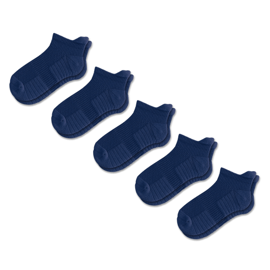 Navy Blue Ankle Compression Socks 5-Pack Bundle