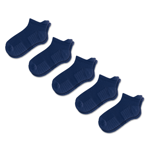 Navy Blue Ankle Compression Socks 5-Pack Bundle