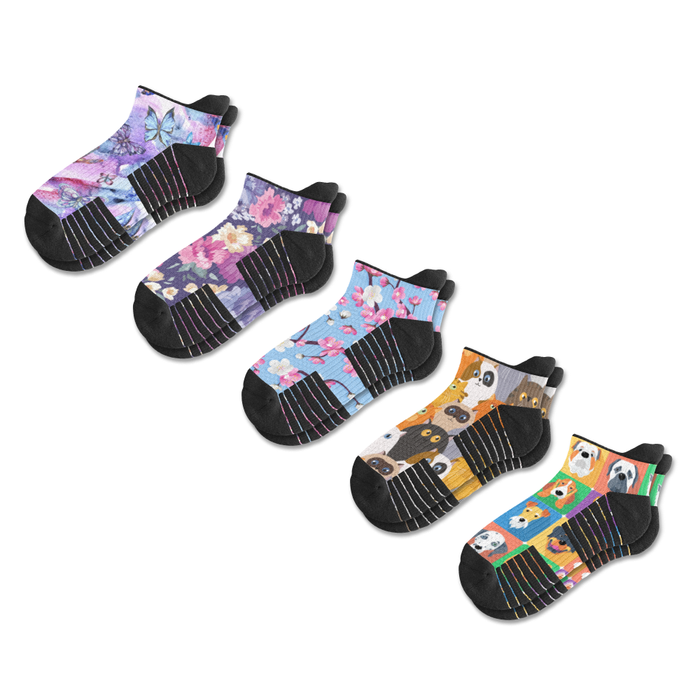Pet Garden Ankle Compression Socks 5-Pack Bundle