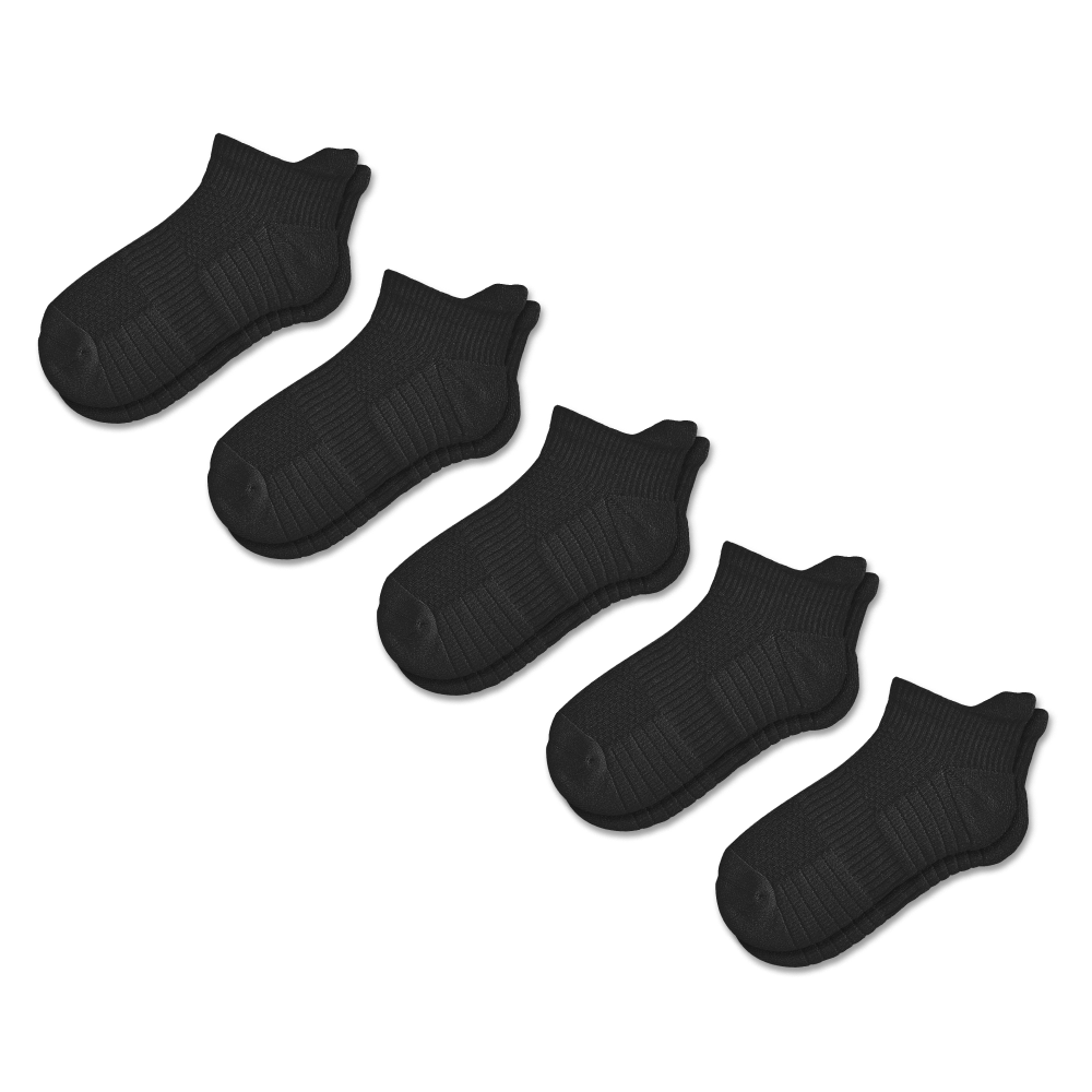 Black Ankle Compression Socks 5-Pack Bundle
