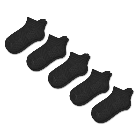 Black Ankle Compression Socks 5-Pack Bundle