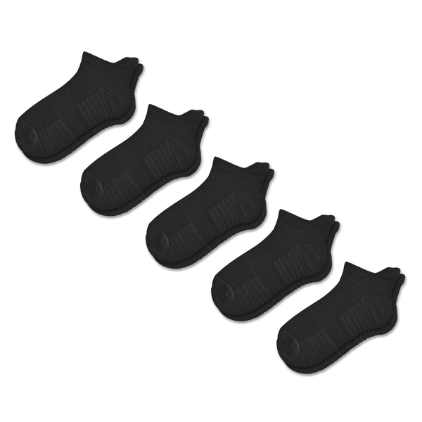 Black Ankle Compression Socks 5-Pack Bundle
