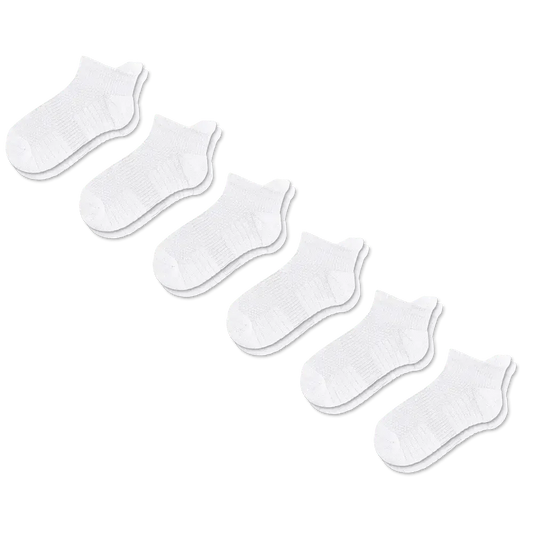 White Ankle Compression Socks Bundle 6-Pack