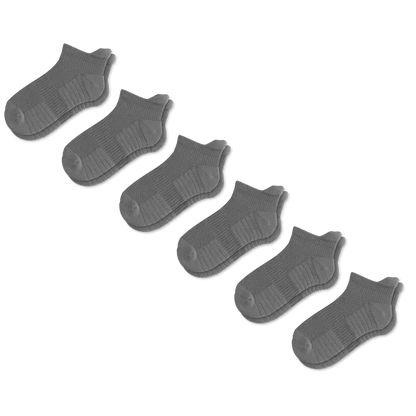 Gray Ankle Compression Socks Bundle 6-Pack