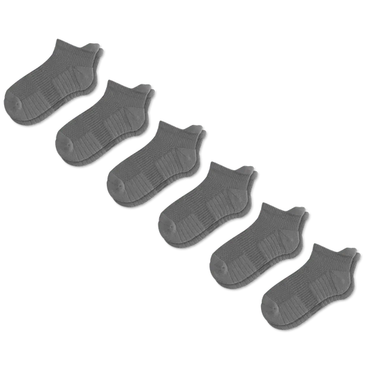 Gray Ankle Compression Socks Bundle 6-Pack