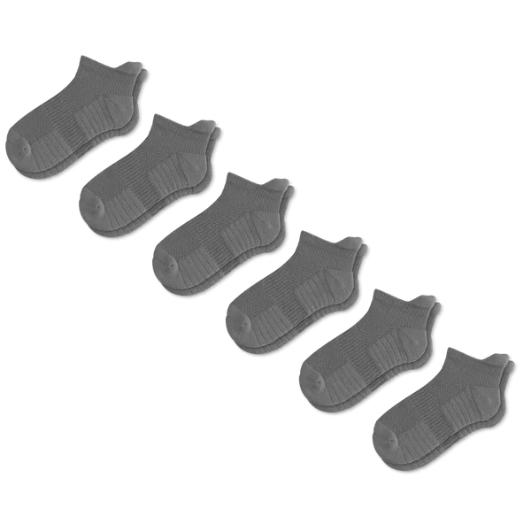 Gray Ankle Compression Socks Bundle 6-Pack